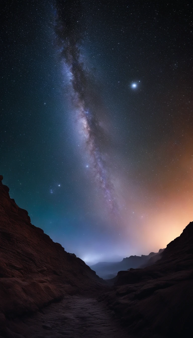 The entire galactic starry sky,Magnificent,Twinkling starlight,Boundless,Fantastic sights。