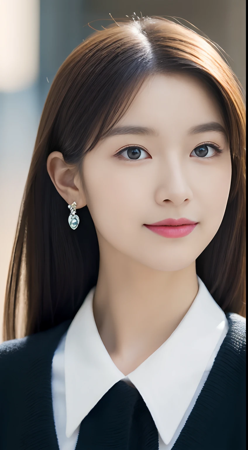 (((32K,very high res, high detailing, highly accurate,Masterpiece Girl 1))),Raw photo & realistic atmosphere,beautiful dark blue eyes,Detailed mouth,Glossy lips,Detailed eyebrows,Soft white skin that shines with every detail,,Eyes drawn in detail、Very beautiful eyes with azure eyes,Detailed lips、Very beautiful face,Very well-formed face、Lifelike face,shiny beautiful lips,Beautiful eyebrows,Infinite reality,Best design,（Insanely cute sober and modest Japan 22-year-old girl,,Toned body,thighs thighs thighs thighs,Slender legs,Beautifully shaped breasts,Very cute beautiful girl,Little Girl：1.5）,Best Natural Makeup,Japanese ido,Korean Idols,Young sensual idol,Moist eyes,Dark beautiful eyes,Beautiful butt,beauty legs,,camel's foot,：1.3),超A high resolution、,Natural and realistic face,Back lighting,Pure eyes are too cute,(((photorealisim,Photograph the whole body))),,Reality Live Action,（simple earrings,Necklace Arm,Watches,Glossy nail art,Girlish clothes,Simple adult total coordination in dark colors,Cardigan,blouse,Blue Beautiful Skirt,Modest and beautiful fashionable fashion,Heel Shoes,Perm Medium Hair,独奏,Lori Kool,Smile faintly,glares,full body Esbian：1.7）,（Show full-body fashion,Sit up,The face is young,a baby face：1.8）