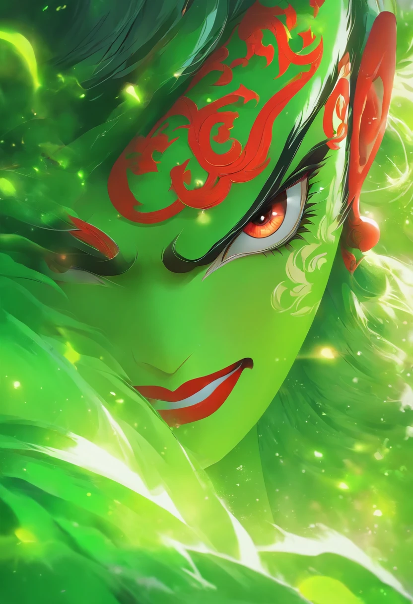 China-style,Chinese drama,Peking Opera costumes,Douertun costume,Drama Facebook,green color,中景 the scene is,super-fine,ultra - detailed,high qulity,8K ,Sharply focus the eyes,highly detailed surreal vfx,oc rendered, - AR 16:9 --q 2 --s 1000