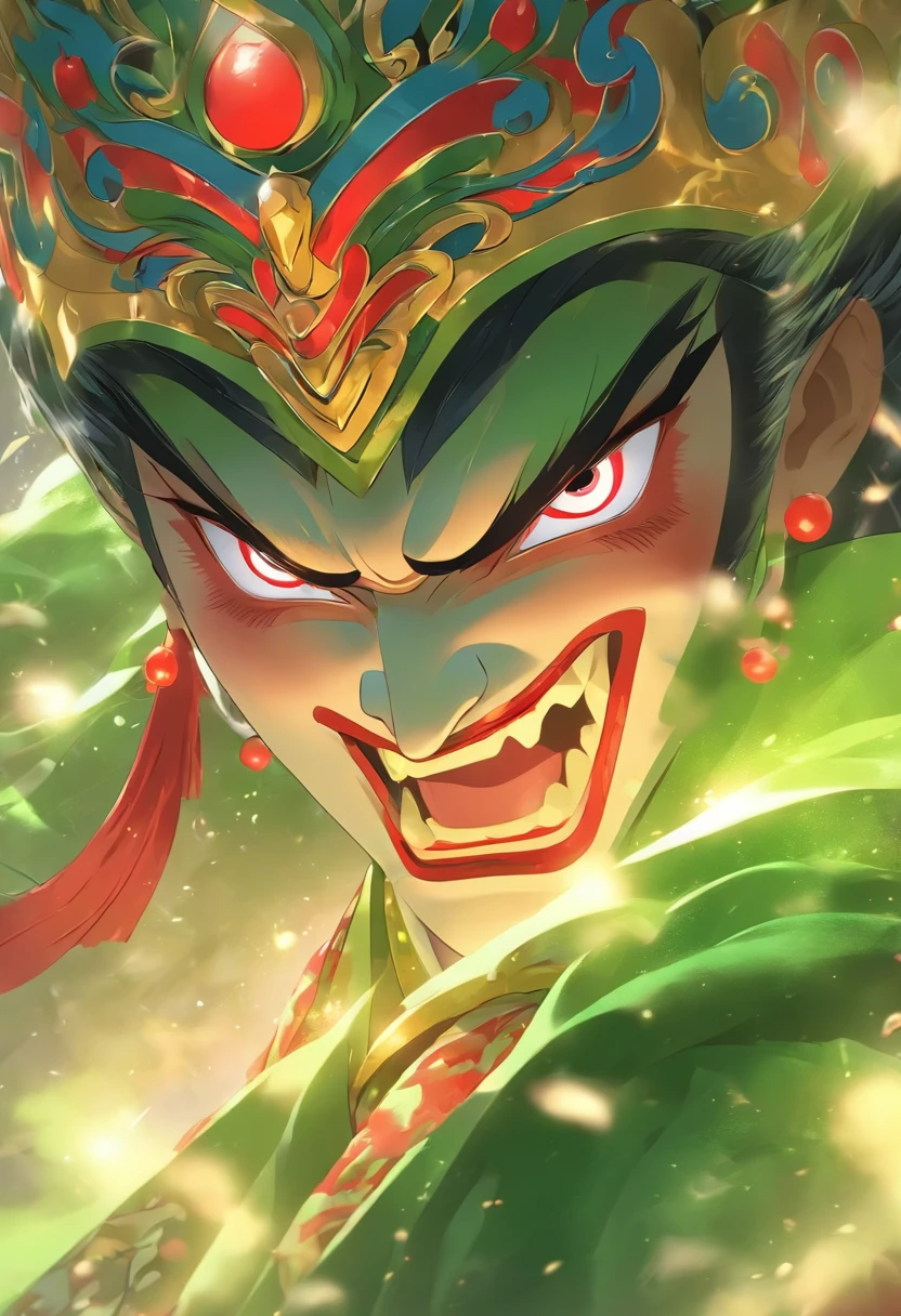 China-style,Chinese drama,Peking Opera costumes,Dutton costumes,Drama Facebook,green color,中景 the scene is,super-fine,ultra - detailed,high qulity,8K ,Sharply focus the eyes,highly detailed surreal vfx,oc rendered, - AR 16:9 --q 2 --s 1000