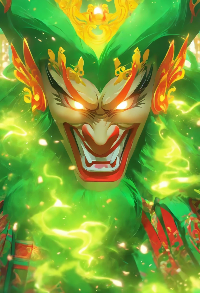 China-style，Chinese drama，Peking Opera costumes，Dutton costumes，Drama Facebook，green color，中景 the scene is，super-fine，ultra - detailed，high qulity，8K ，Sharply focus the eyes，highly detailed surreal vfx，oc rendered， - AR 16:9 --q 2 --s 1000