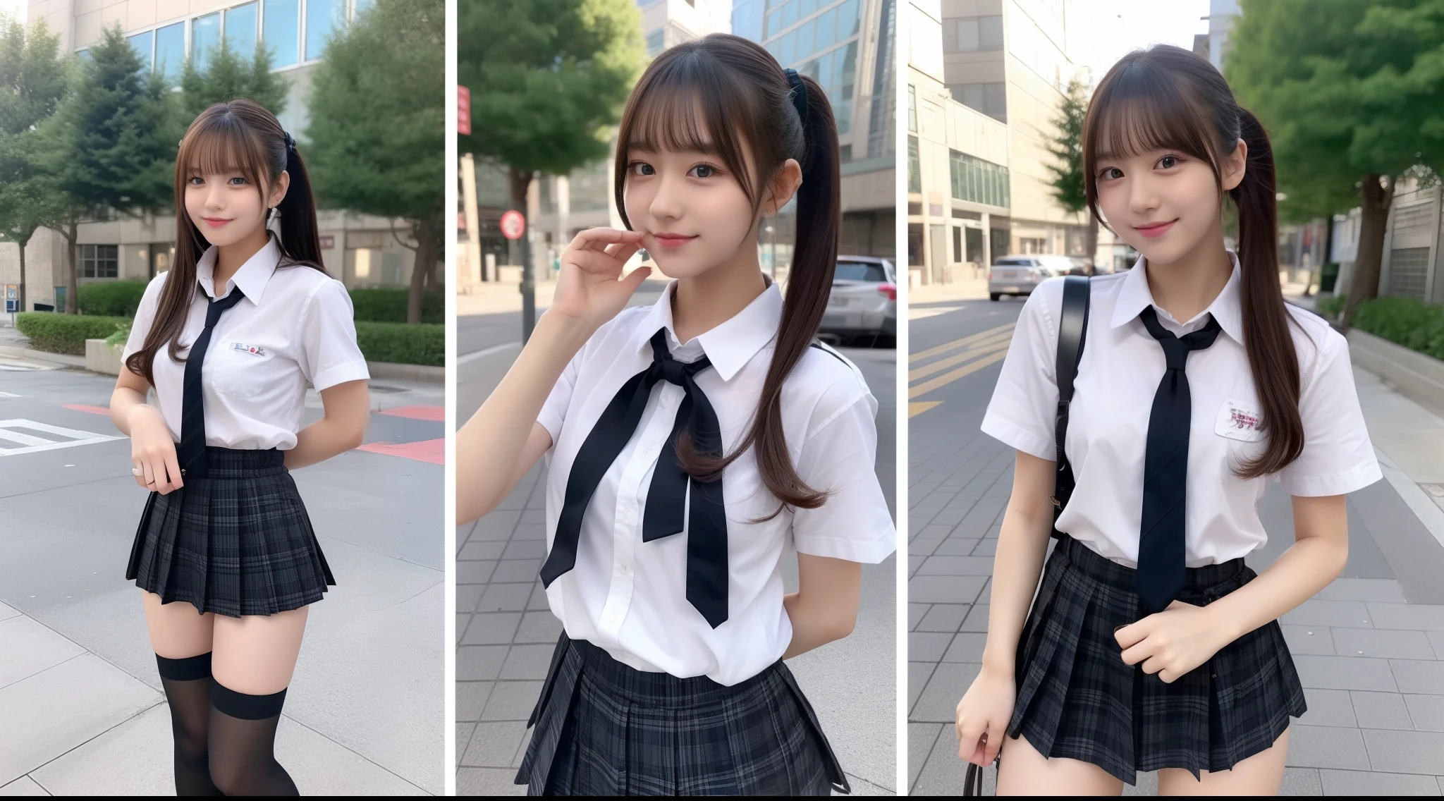 18 year old schoolgirl in miniskirt(Twin-tailed)