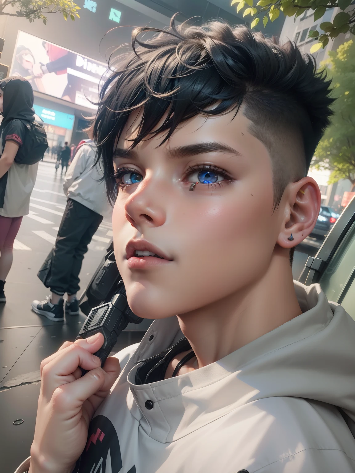 cyberpunk, little boy, high details,
--v 2