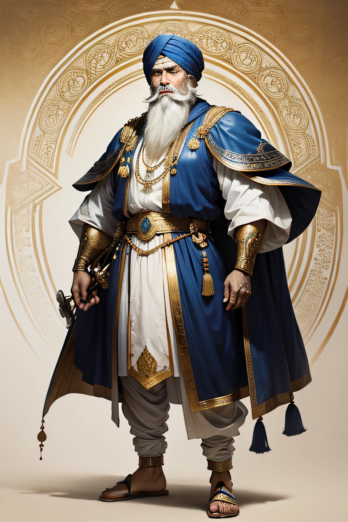 Buddhist man with big white beard and bald man smiling --auto --s2