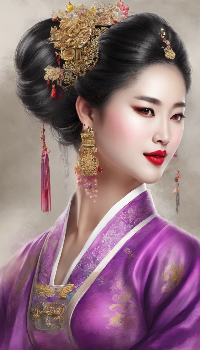 China ink painting,water ink,ink,Smudge,China-style,Chinese drama,Peking Opera costumes,Purple theatrical costumes,Drama Facebook,Green face,中景 the scene is,super-fine,ultra - detailed,high qulity,8K ,Sharply focus the eyes,中景 the scene is,Full body like,oc rendered