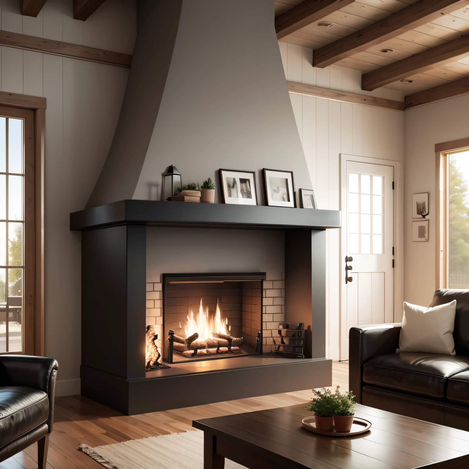 modern farmhouse fireplaces with Functional Accessories