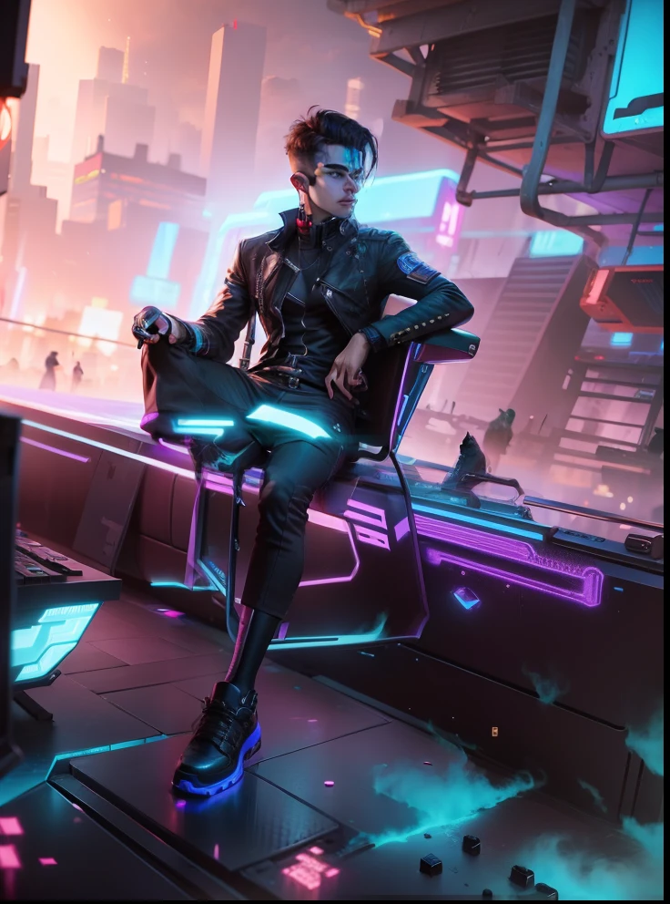 Change beckground cyberpunk handsome boy realistic fece 8k ultra