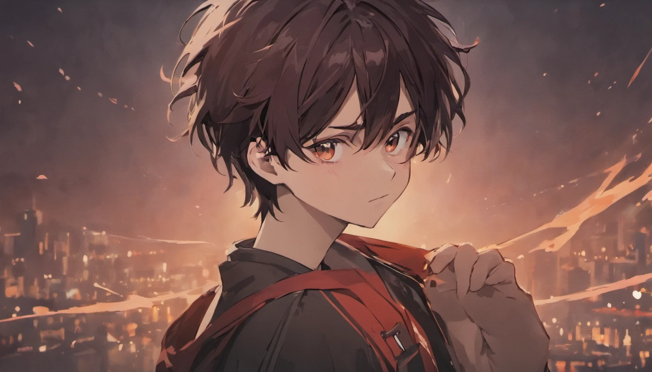 Hiroki Kurogane:
Front View: Hiroki is a typical high school student with messy, jet-black hair that falls casually over his forehead. His eyes are expressive, a rich shade of brown that reflects his determination, high quality ,