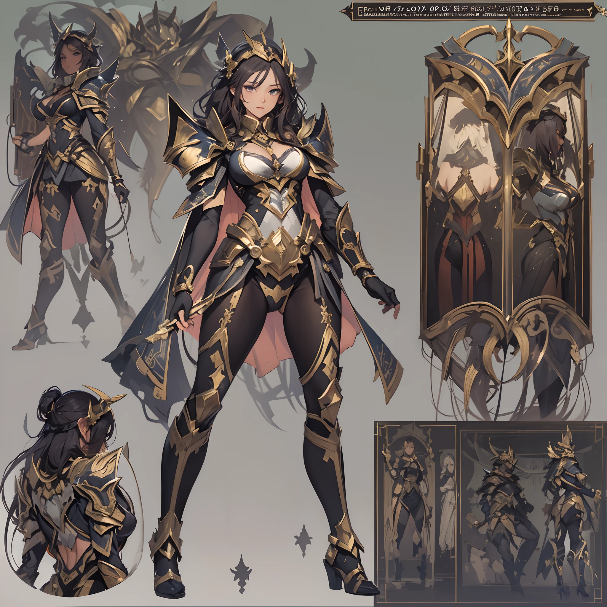 ((Masterpiece, Highest quality)), Detailed face, CharacterDesignSheet， full bodyesbian, Full of details, Multiple poses and expressions, Highly detailed, Depth, Many parts，Beautiful paladin girl，holding a shield，Extremely beautiful，High Balance, Natural light, Lace，lacepantyhose，black in color，starrysky，Star decoration