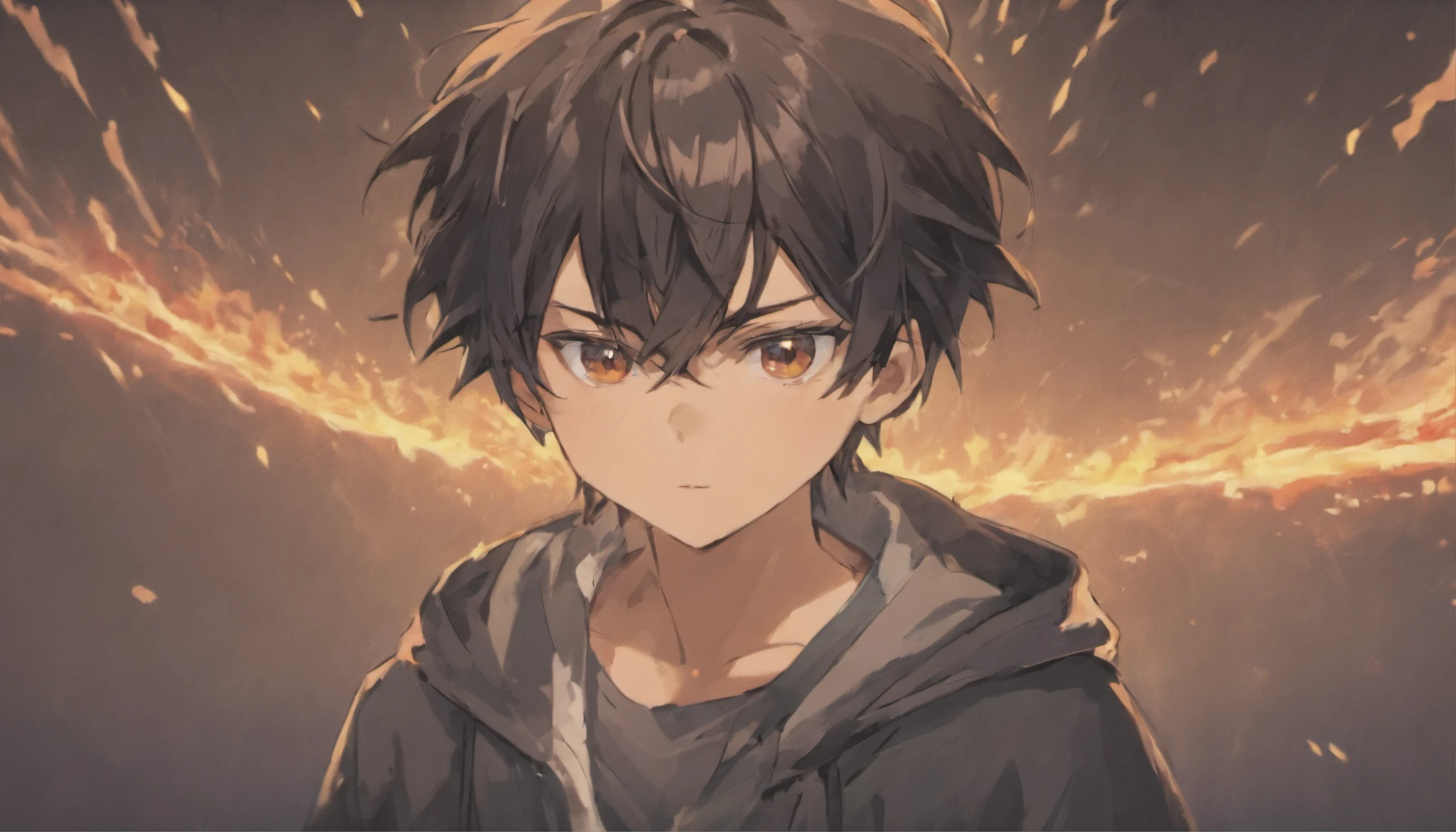 Hiroki Kurogane:
Front View: Hiroki is a typical high school student with messy, jet-black hair that falls casually over his forehead. His eyes are expressive, a rich shade of brown that reflects his determination, high quality ,