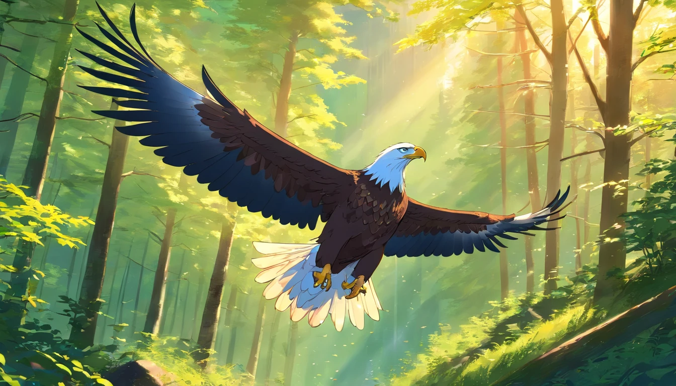 REALISTIC EAGLE flying in the black forest
