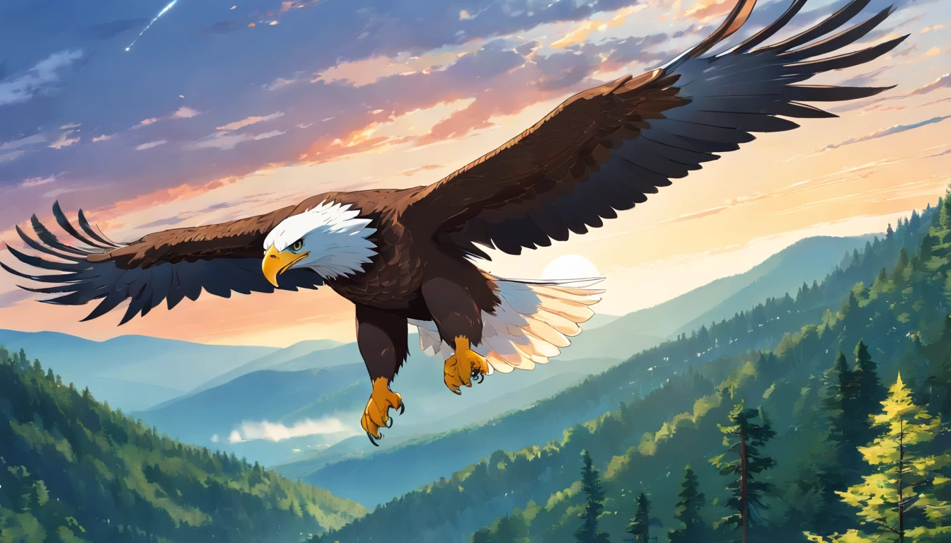 REALISTIC EAGLE flying in the black forest