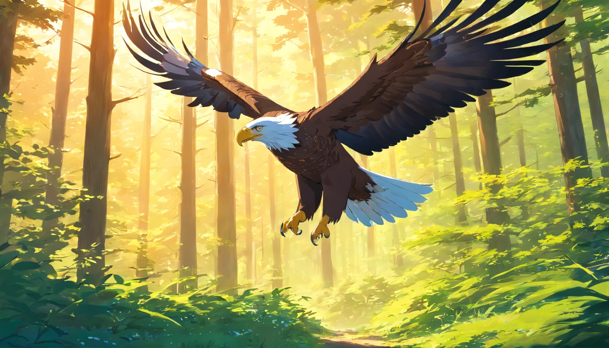 REALISTIC EAGLE flying in the black forest