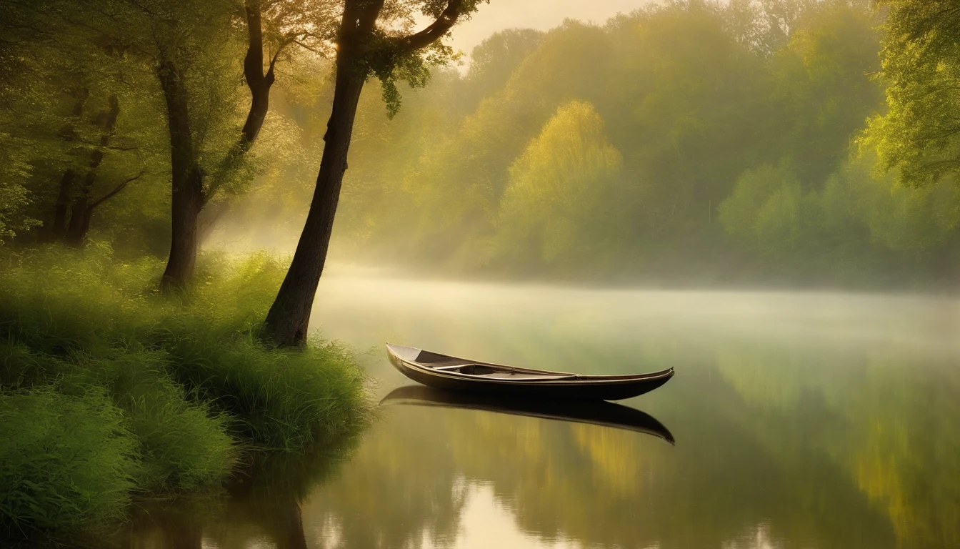 a serene landscape,peaceful lake,swaying willow trees,soft sunlight filtering through the branches,gentle ripples on the water,tranquil atmosphere,subtle colors,ethereal mist,harmony in nature,solitude,serenity,quiet reflection,artists' canvas,a touch of impressionism,sublime beauty,crisp details,high resolution,light haze and dreamy quality,inviting to explore,a hidden gem,perfect for meditation or escape,serene natural beauty,the beauty of simplicity