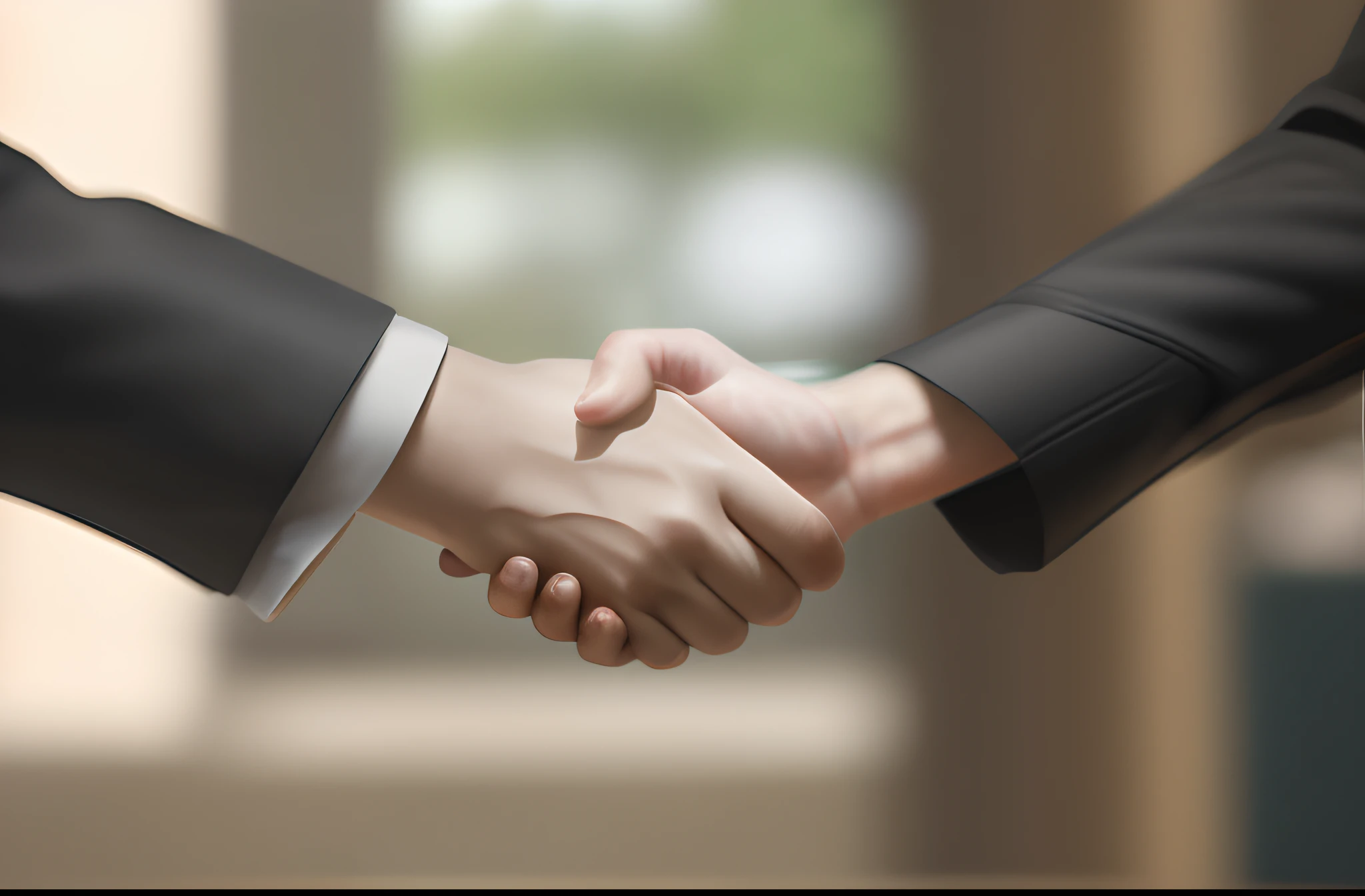 Masterpiece, Best quality, 4K, 8K, 超高分辨率, Realistic, (Photorealistic, RAW photo, Sharp focus:1.4), Highly detailed, Detailed face, Detailed background, handshake