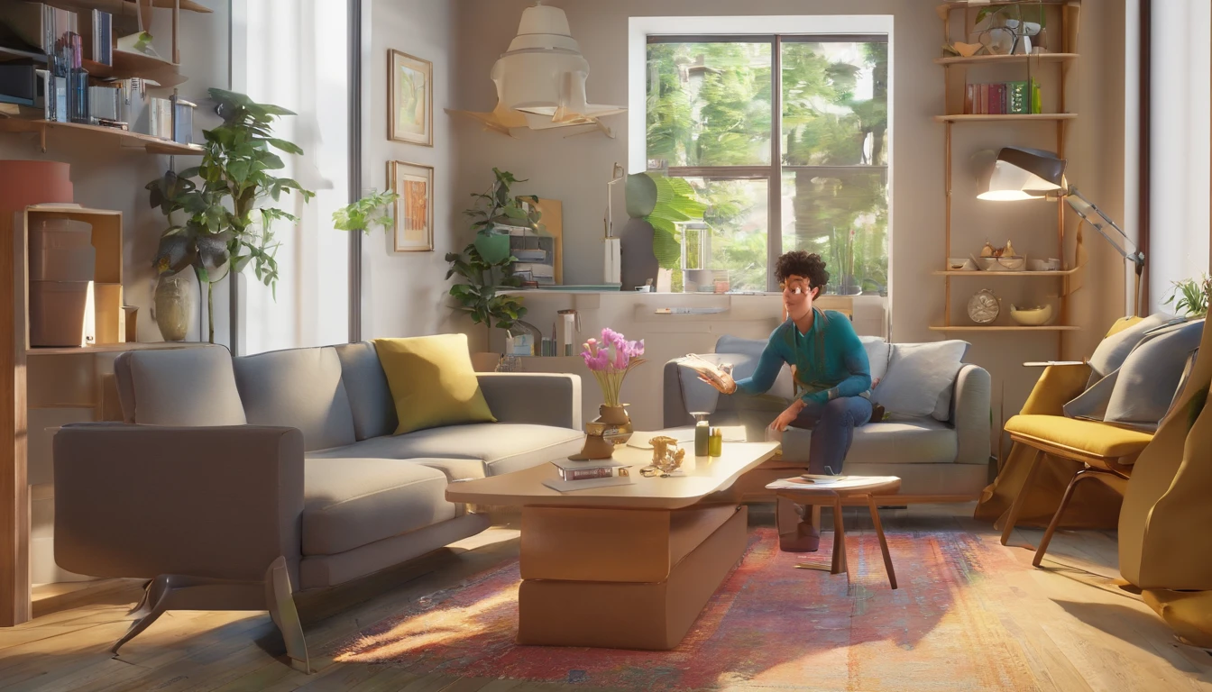 Create a transformational image of Rohan organizing his daily routine, with a clear focus on time management. Capture Rohan's dedication and determination as he begins his journey towards change.