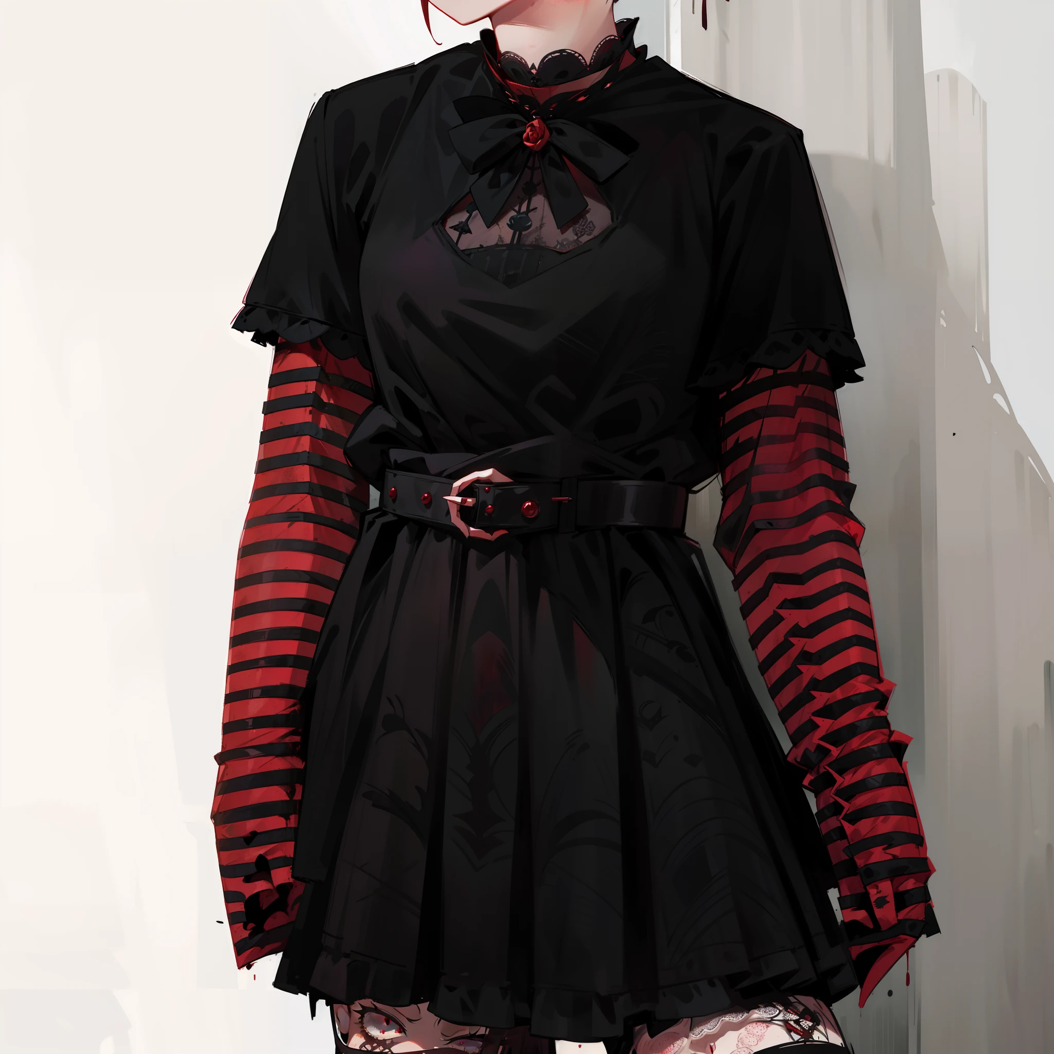 girl wearing gothic clothes,dark and mysterious atmosphere,detailed lace dress,black corset,leather accessories,platform boots,smoky eye makeup,pale skin,flowing dark hair,spooky haunted garden background,dim candlelight,heavy velvet curtains,high contrast lighting,vibrant red roses,gothic architecture,moonlit sky,raven perched on a branch,grungy and decaying elements,blood-red lipstick,expressive eyes,alluring and haunting presence,ethereal and otherworldly appearance,macabre beauty,bats flying overhead