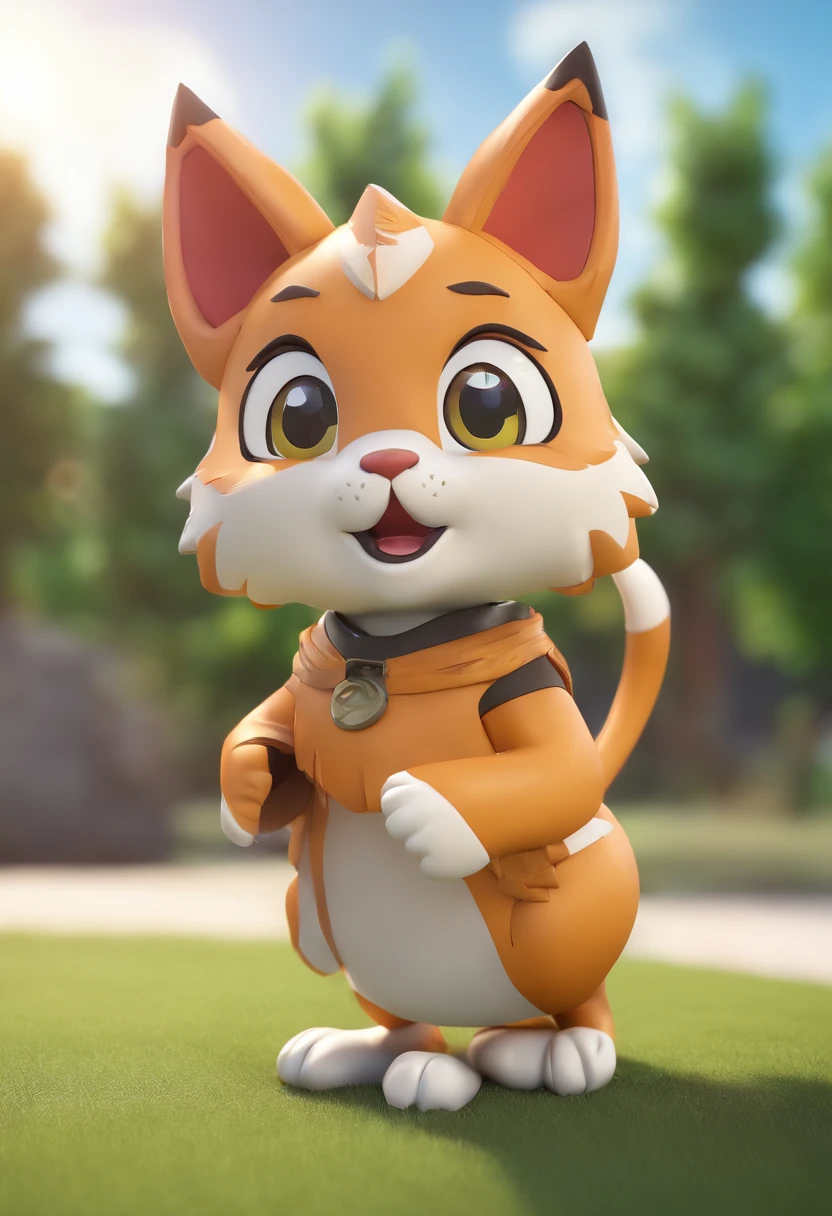 Crea un gato chibi kemono