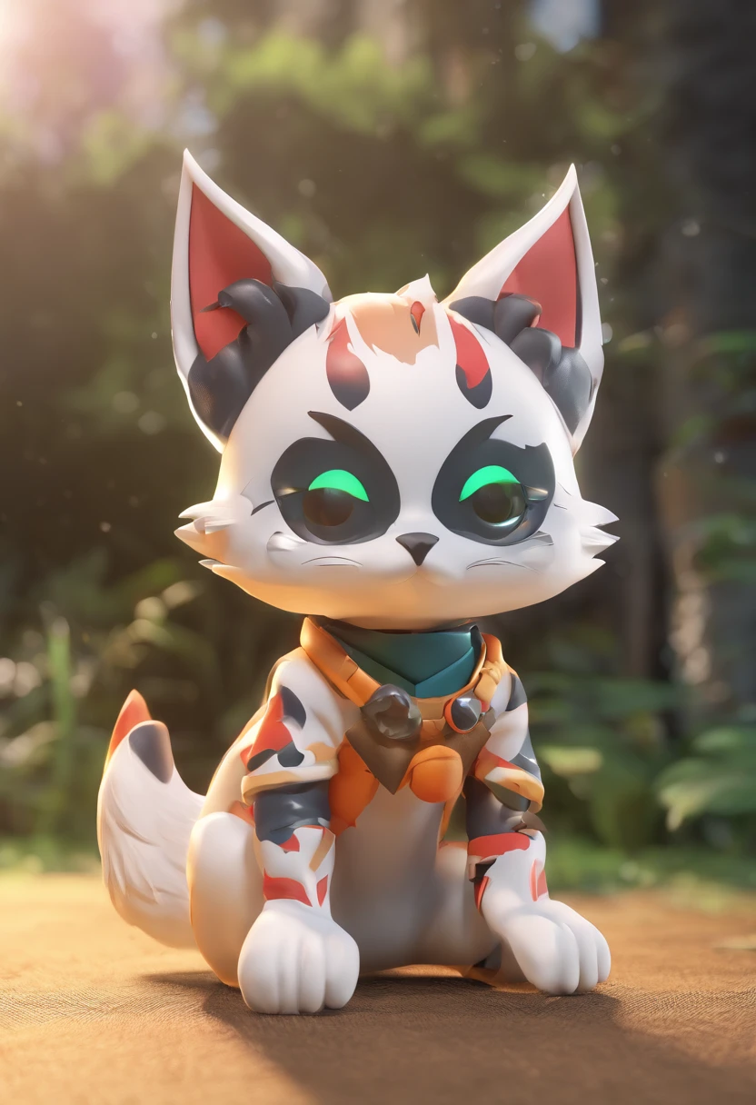 Crea un gato chibi kemono