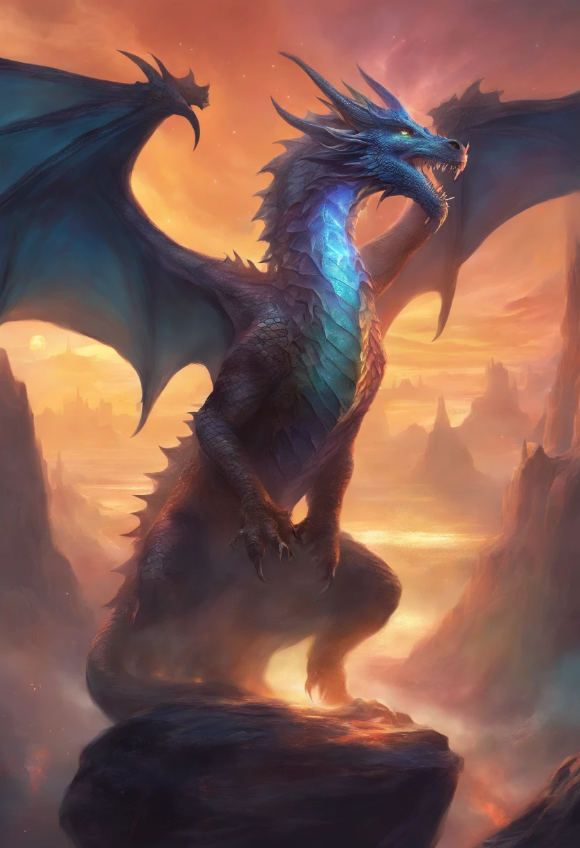 Create a dragon, sin alas, con cuernos, con cuerpo tipo canino