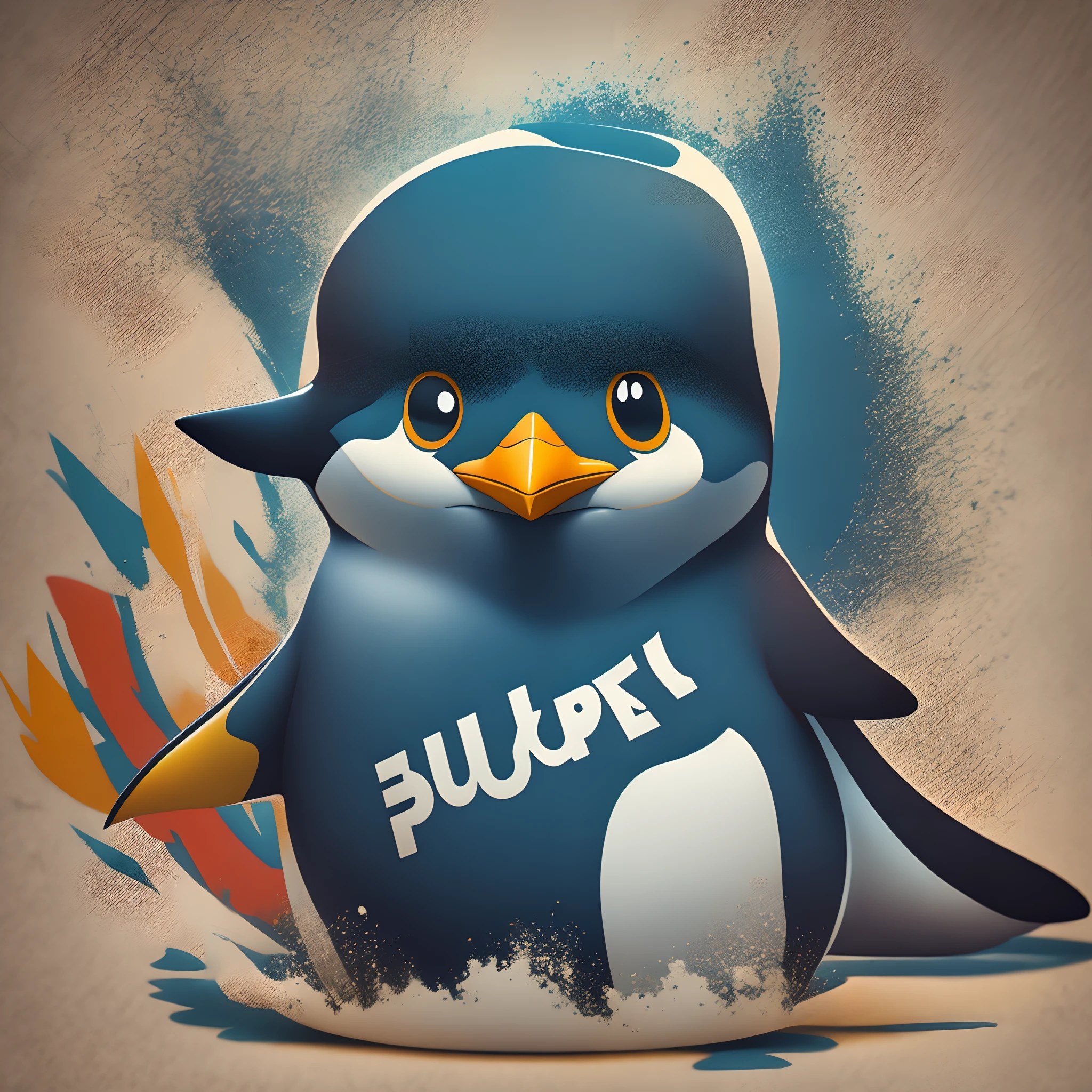 create a super cool retro penguin logo image --auto --s2