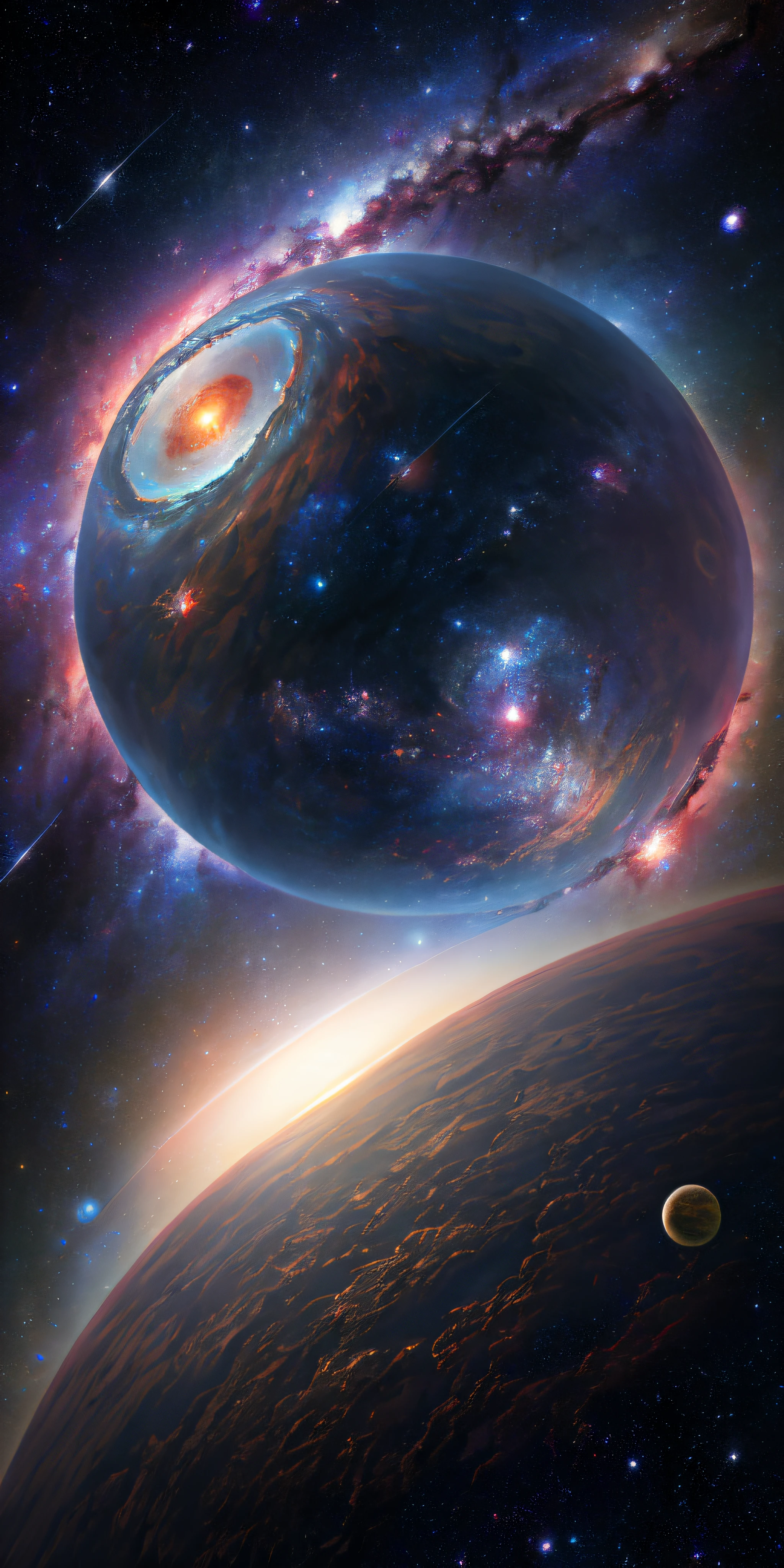 Masterpiece, best quality, high quality, highly detailed CG unity 8k wallpaper, depth of field, HDR, photorealistic, highly detailed, intricate, high detail, universe, space, galaxy, stars, planets, astronomy, universe, celestial body, nebula , black hole, solar system, cosmic rays, supernova, deep space, astronomical object