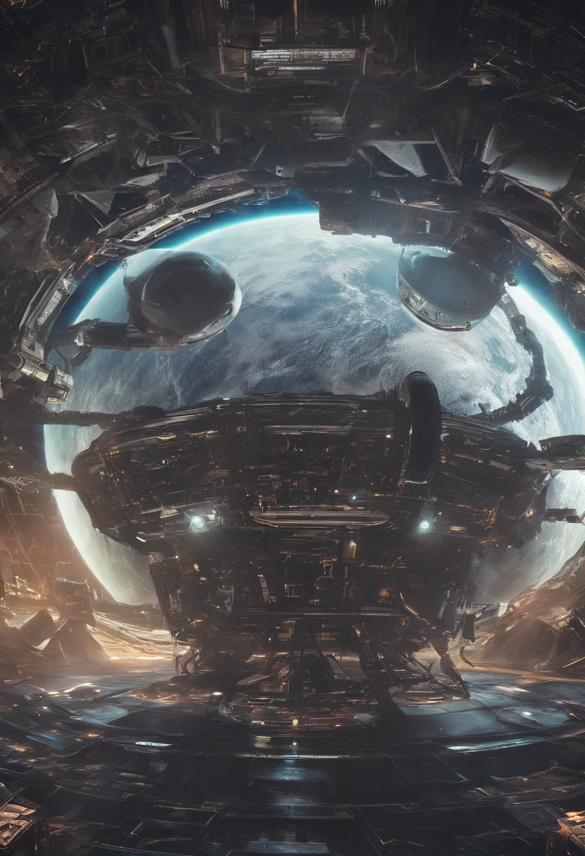 Unidentified spacecraft、obscuro, astronauta olhando curioso, luz de colheita, detalhes realistas, scientific fiction, Ultra HD | |