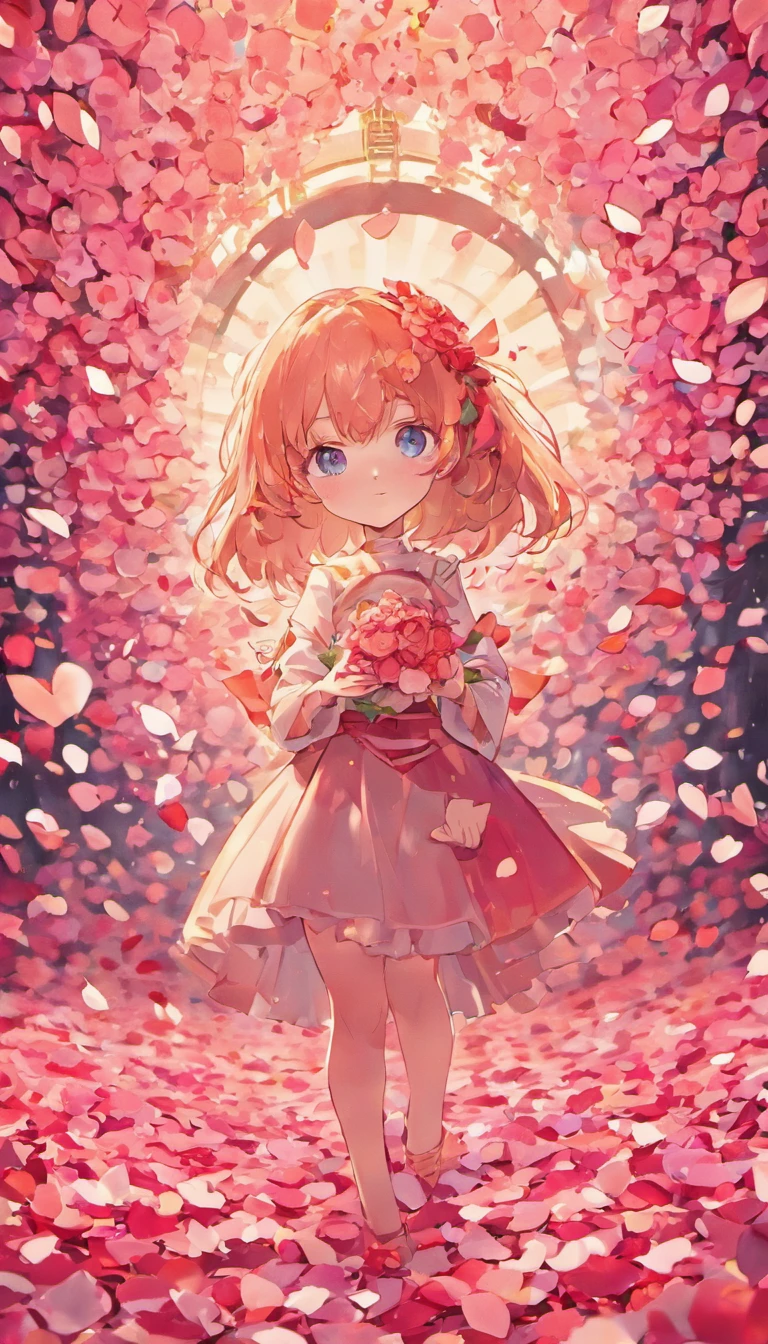 Background with rose petals