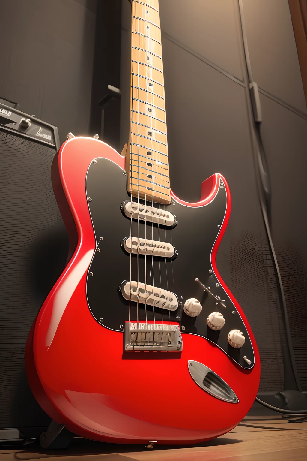 crie uma guitarra vermelha strato