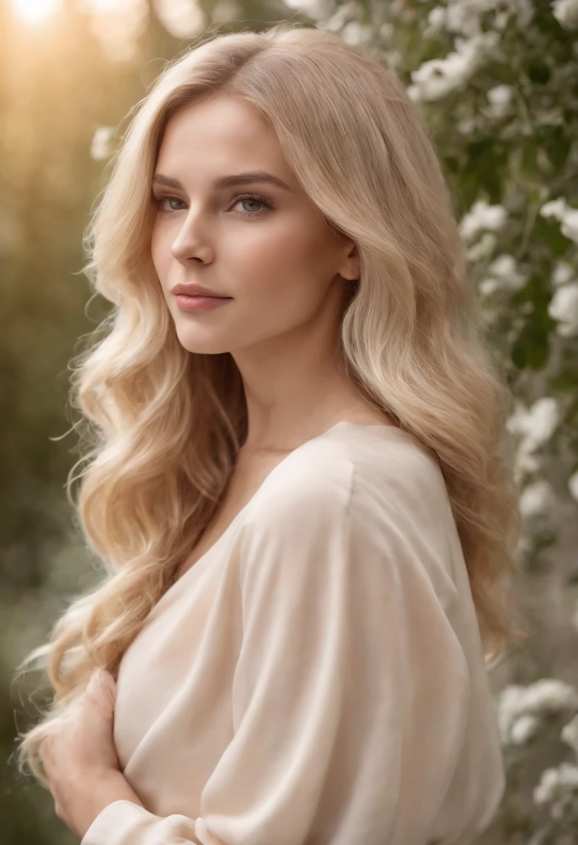 Mujer en peluqueria vista desde atras cabello babylights shiny blonde 4k detailed extreme