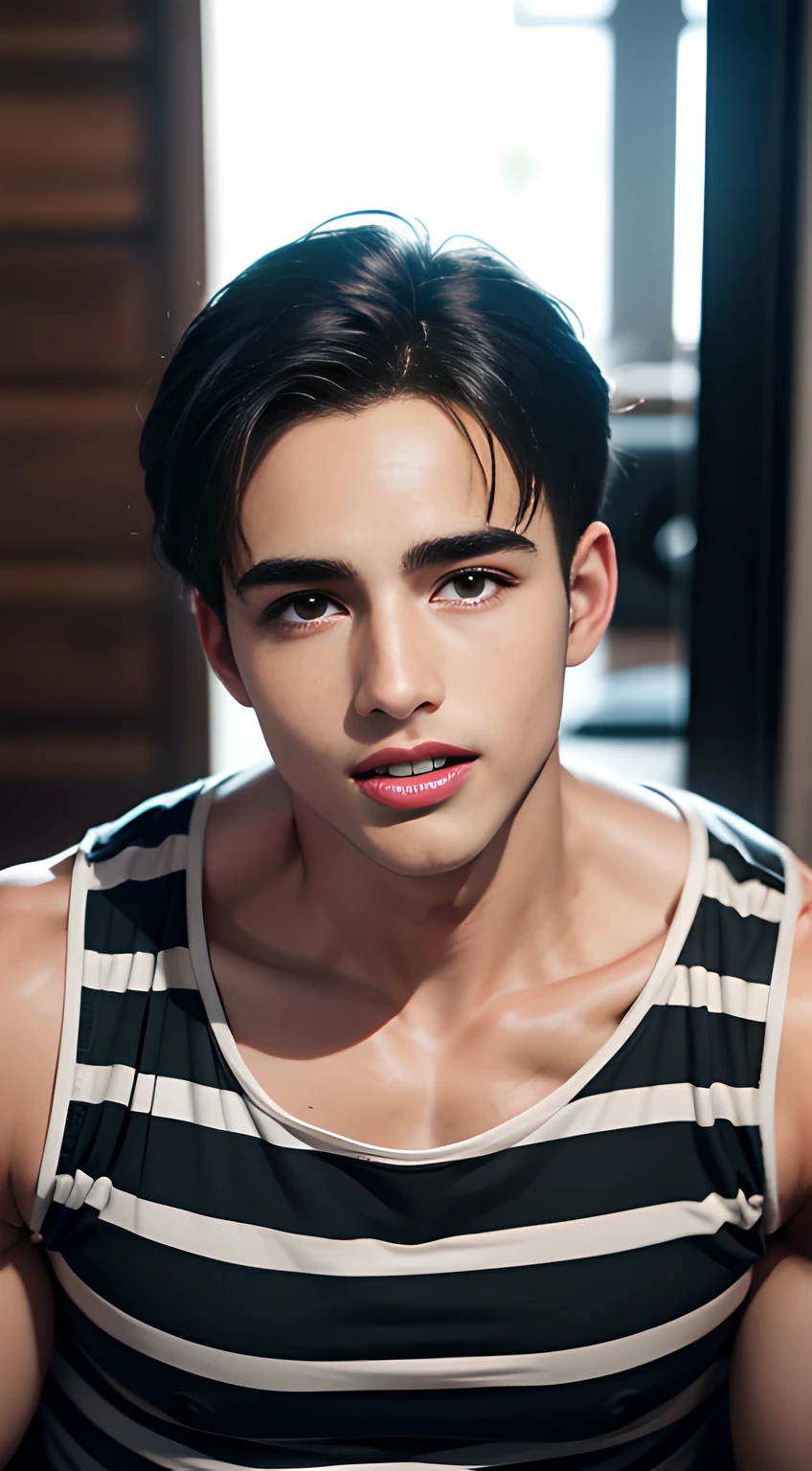 homem jovem, 22 anos de idade, good looking, Parece um ator coreano, rosto fofo, Pele branca, boca pequena, rosto esguio, cabelo curto, bonito, olhos confiantes, ajustar, ombros largos, have abdominal muscles, No, No, agachado, Abra as pernas em forma de V., in a truck, Brilhante, ar livre, likes to show his penis, clearly shows the penis, There was a decent sized penis., Vestir'Eu No'No me sinto envergonhado., Foi agredido por tirar fotos, final, Desavergonhado, exibicionista, posar como uma prostituta, Luz natural, both eyes are the same, muscular, olhos perfeitos, mamilos mostraram, exposed penis, Global illumination, alto, corpo todo, cintura fina, Luz suave, Luz dos Sonhos, pintura digital, CGI extremamente detalhado, High definition, HDR, 8k, Fundo 4k