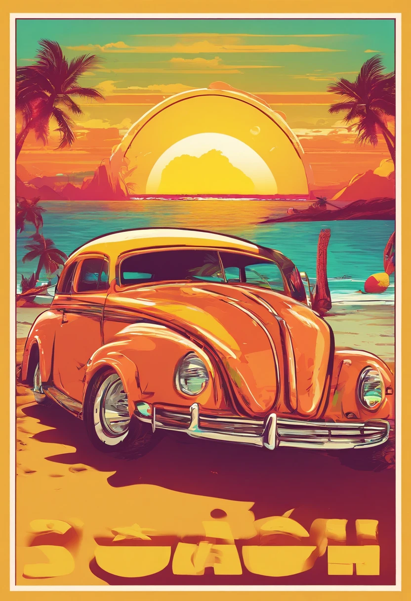 Sunset Beach,Vintage cars,Pineapple beer