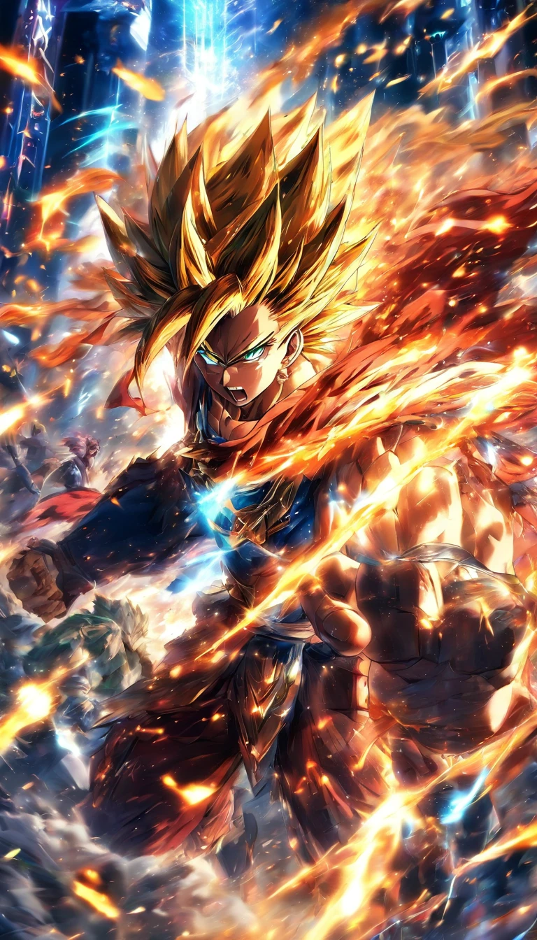 anime scene,Super cool,Gorgeous light,fierce battle scenes