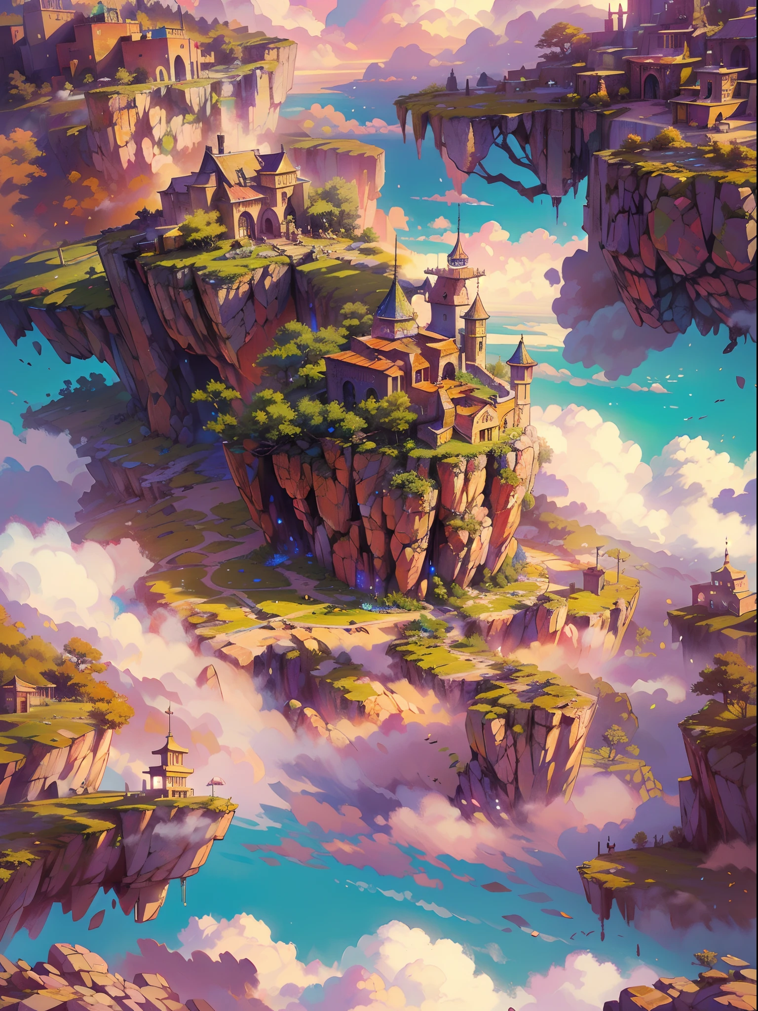(best quality,4k,8k,highres,masterpiece:1.2),ultra-detailed,(realistic,photorealistic,photo-realistic:1.37),vibrant colors,intricate details,dreamy atmosphere,mystical lighting,ethereal beauty,floating desert island,(flying desert island above the cloud)