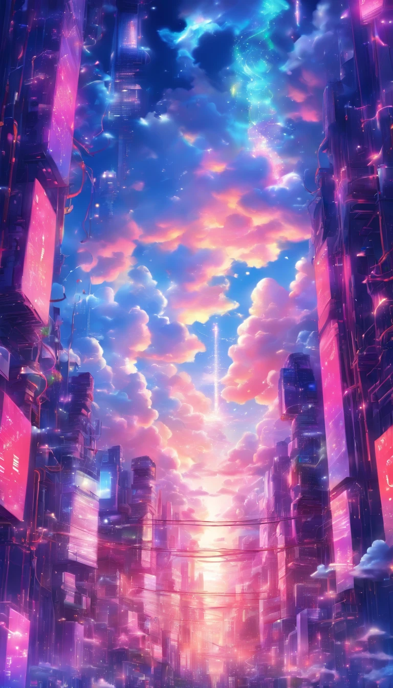 Cloud technology, cloud computing, digital storage devices connected to data centers through internet communication.