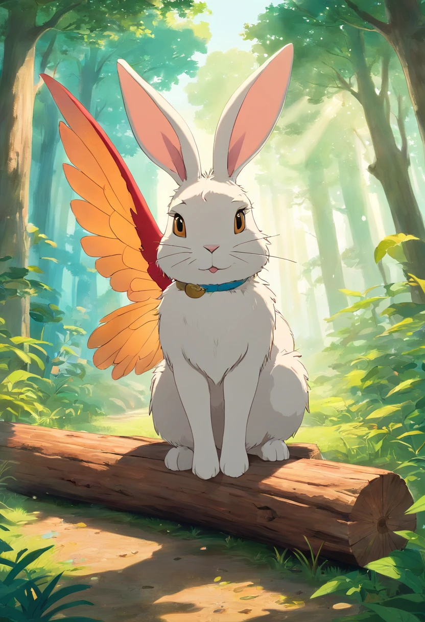 arafed rabbit with wings on a log in front of a tent, taxidermy, with real wings, a mythical creature, anthropomorphic rabbit, mythical whimsical creatures, gorthalax the insatiable, ophanim has bird wings, inspired by Melchior d'Hondecoeter, inspired by Gijsbert d'Hondecoeter