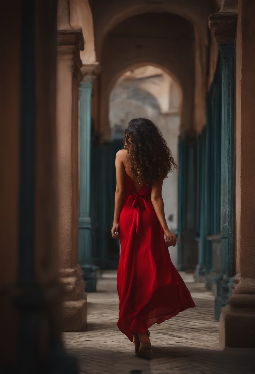 1girl, black mini dress, cabelo vermelho, Tipo de modelo, cabelo longo, Saying goodbye with your hands, obra-prima, melhor qualidade, altamente detalhado