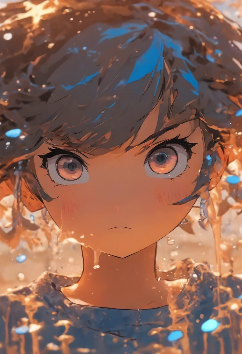 masterpiece, a cute girl fall in a river, fall_Blurry, universeの, reflection, universe, Highest quality, wallpaper, universe服, amazing, depth , nice, Complex, detailed, From the side, perspective, Movement,