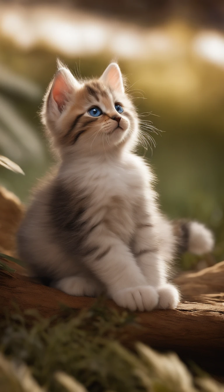 Cute baby cat, masterpiece, best quality, extremely detailed, cinematic lighting, detailed fur and eyes, 8k, realistic, award winning, photograph