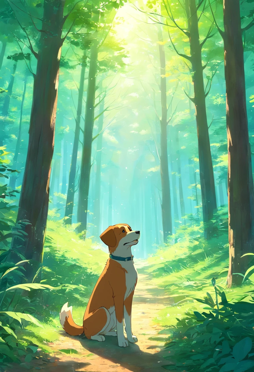 perrito en el bosque