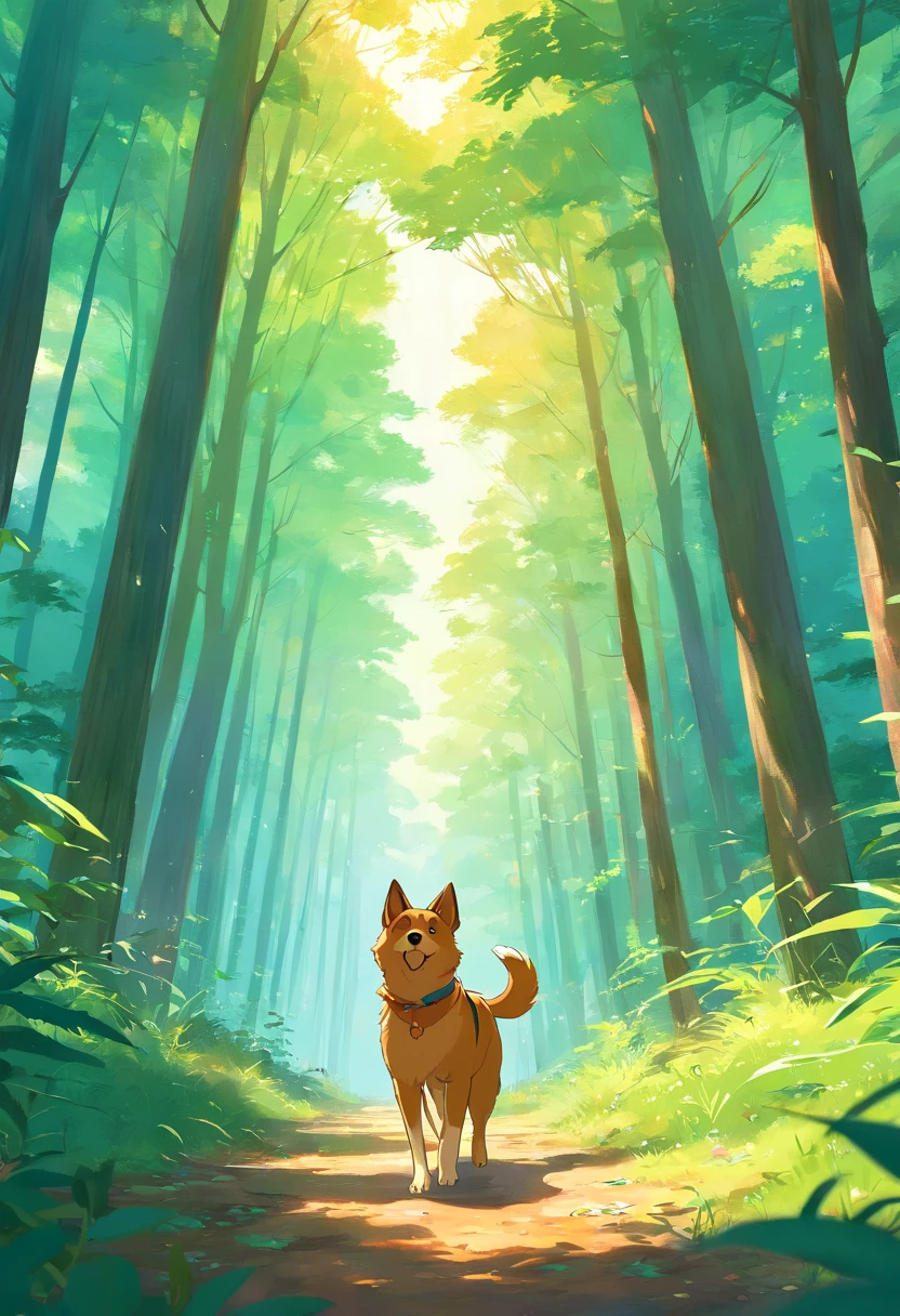 perrito en el bosque