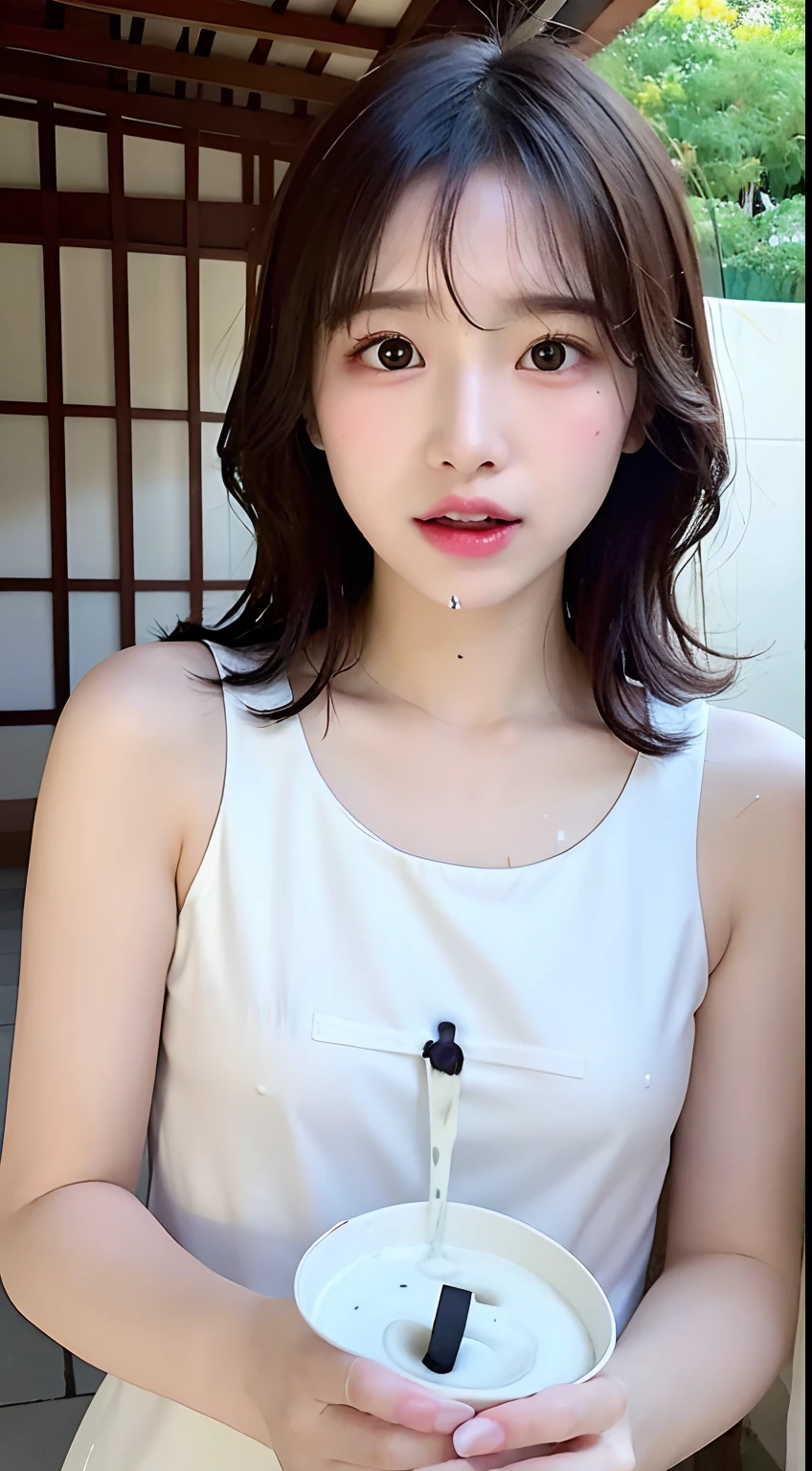 masutepiece, Best Quality, 
Ultra-detailed, finely detail, hight resolution, in 8K,
((Photorealsitic:1.4, Raw photography, 超A high resolution,Top image quality: 1.4)),
Wallpaper, 
((Composition that includes the perfect whole body)), 
Beautiful detailed eyes, Natural Color Lip,
((toppless:1.5)),
((Random and cute hairstyles)), 
((Random and cute poses)),
((Colossal tits、cleavage of the breast:1.2)),
((Drenched wet body:1.5)),
((A big smile that makes you squint)),
((breastsout、under look eyes、Mole on the arm:0.9)),
((from the front side)),
((lying on the bed)),
((Drenched see-through shirt:1.5))
very detailed and professional lighting、
((Holding hands randomly 1.5))、
((thigh visible、I can see panties:1.5))