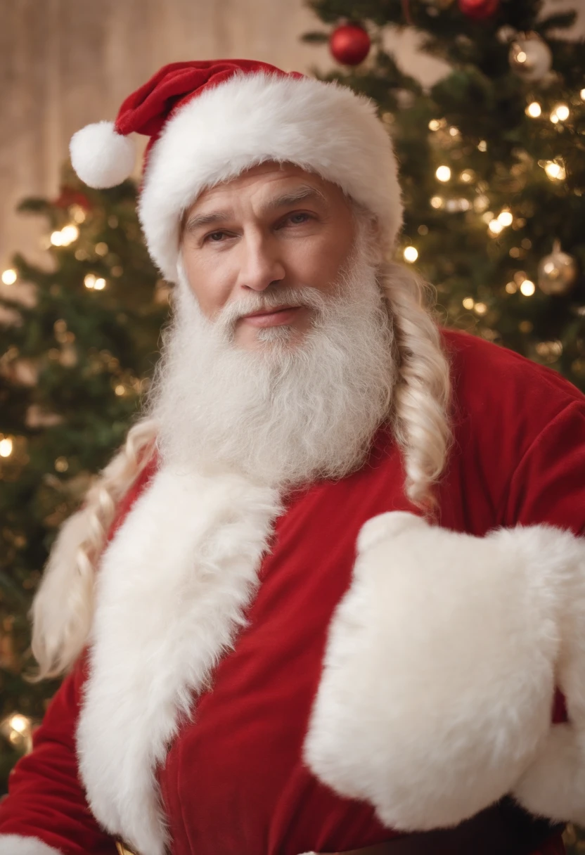 Santa claus is wearing a red suit and white beard - SeaArt AI