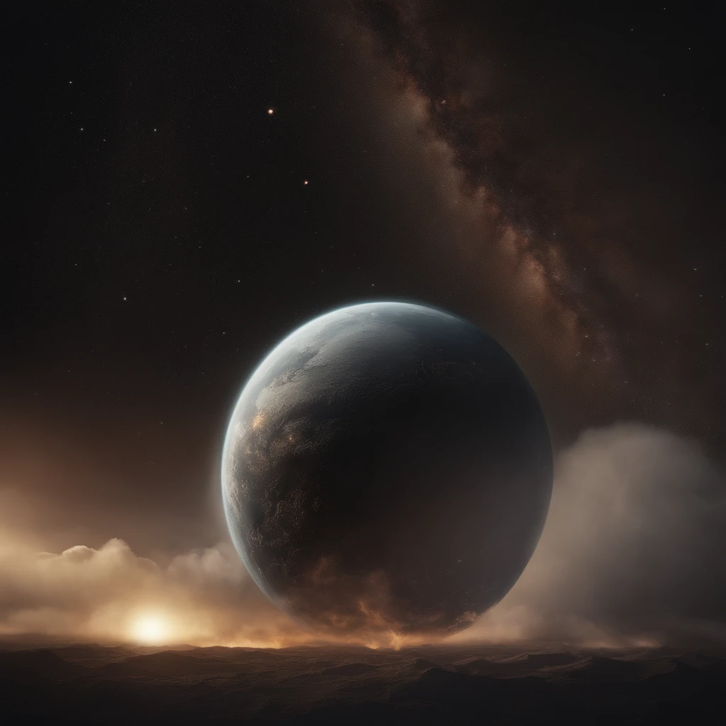 26 years old American lady, ((full body)), ((nude)), (heavily armored space warrior), beautiful chest, standing on the moon with her legs spread apart, Milky way in the sky, zoom in from below