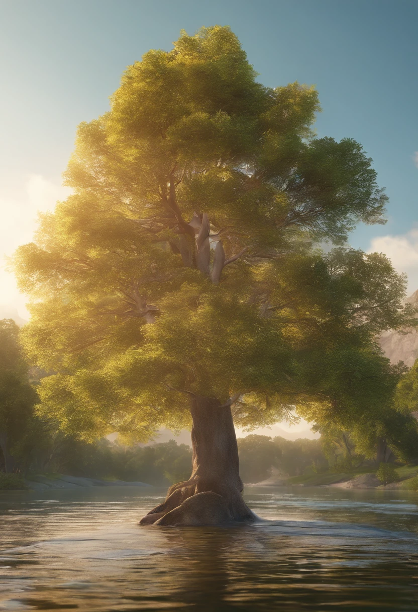 Tree floting in the river