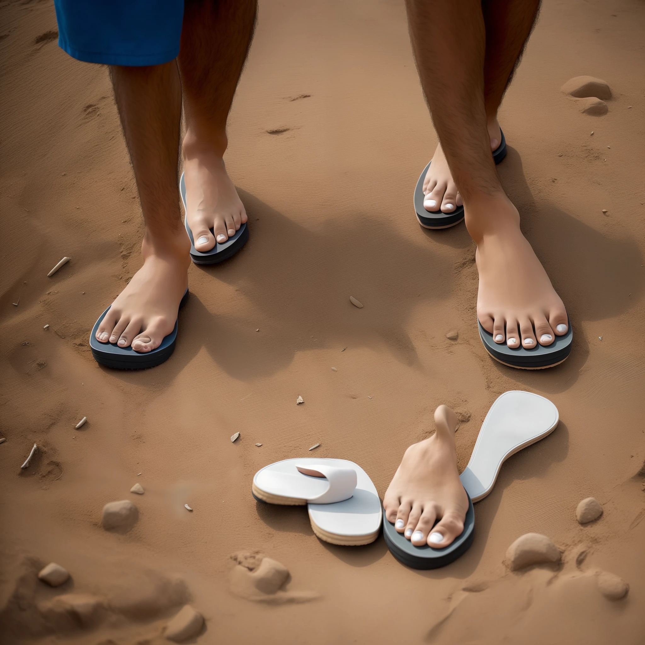 Describe a scenario in which a man angel in flip-flops is sent to earth to help a person in need. How he adapts to the earthly world and how his peculiar appearance with flip-flops causes reactions in the people around him?