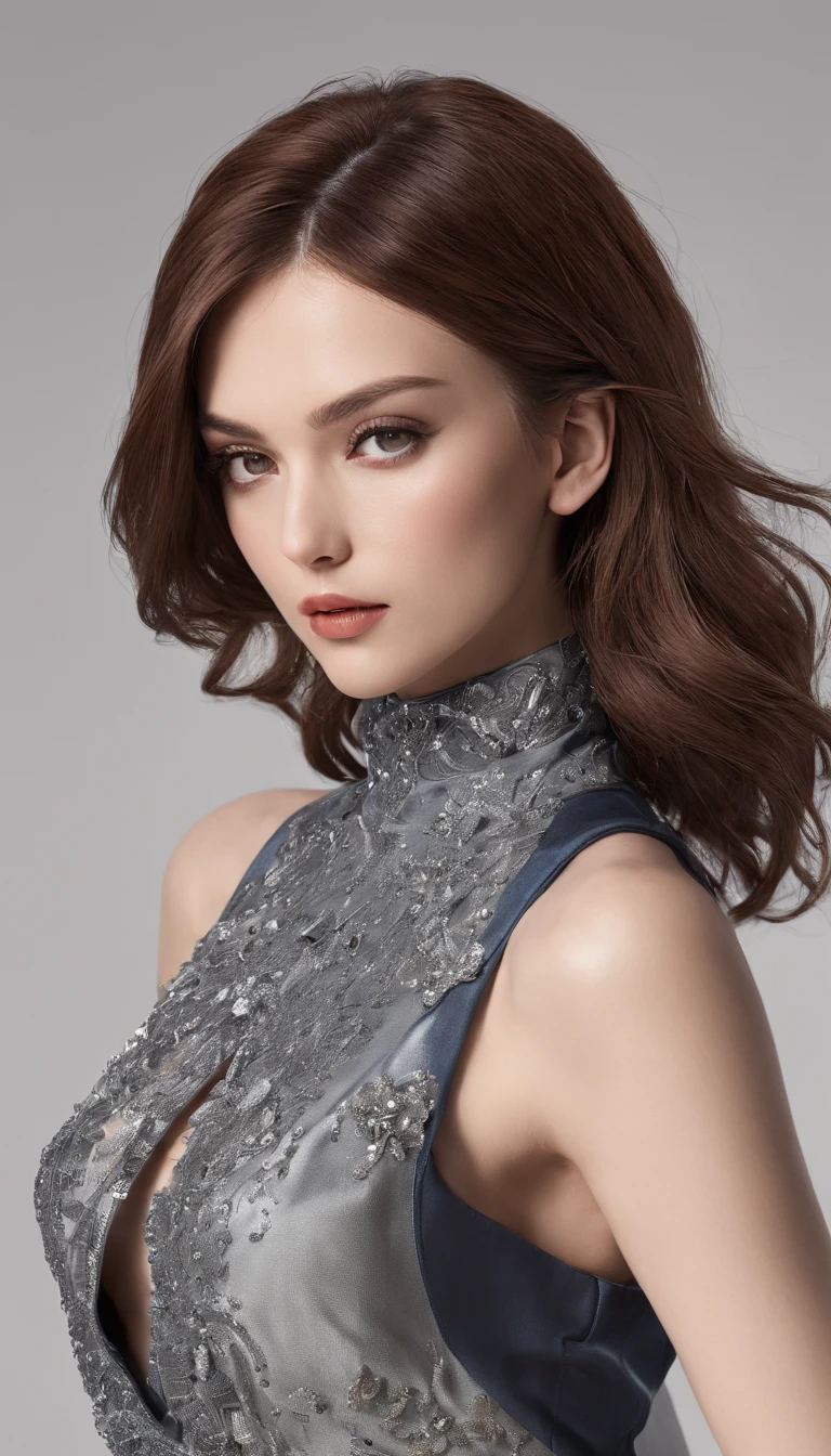 Top Quality, Masterpiece, Ultra High Resolution, (Photorealistic: 1.4), Raw Photo, 1 Girl, Light Brown Hair, Bob Hair, Glossy Skin, WET BODY, Dramatic Lighting, Full Body,, Blue Bra, Blue T-Back