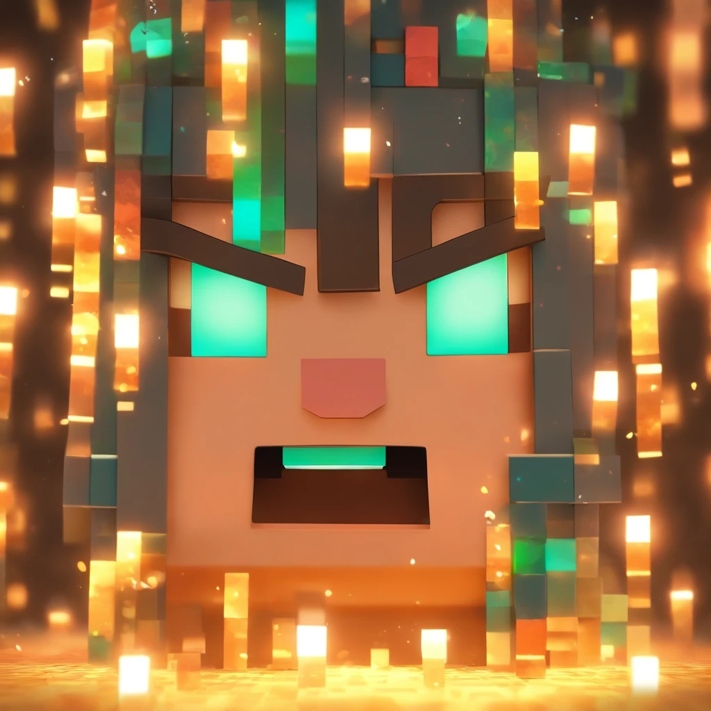 Minecraft: Steve,(Estilo Pixar),Modelo de quarto pequeno aconchegante, Modelo de personagem em miniatura, fonte de luz da direita para a esquerda, Rum lighting, fonte de luz da direita para a esquerda, (ISO distance vision), (de cima para baixo), Realistic proportions, Post-processing, ((perspectiva ortogonal)), Super Detalhe, Realistic, super realistic, photoreal render, Cor irridescent, Glitters
