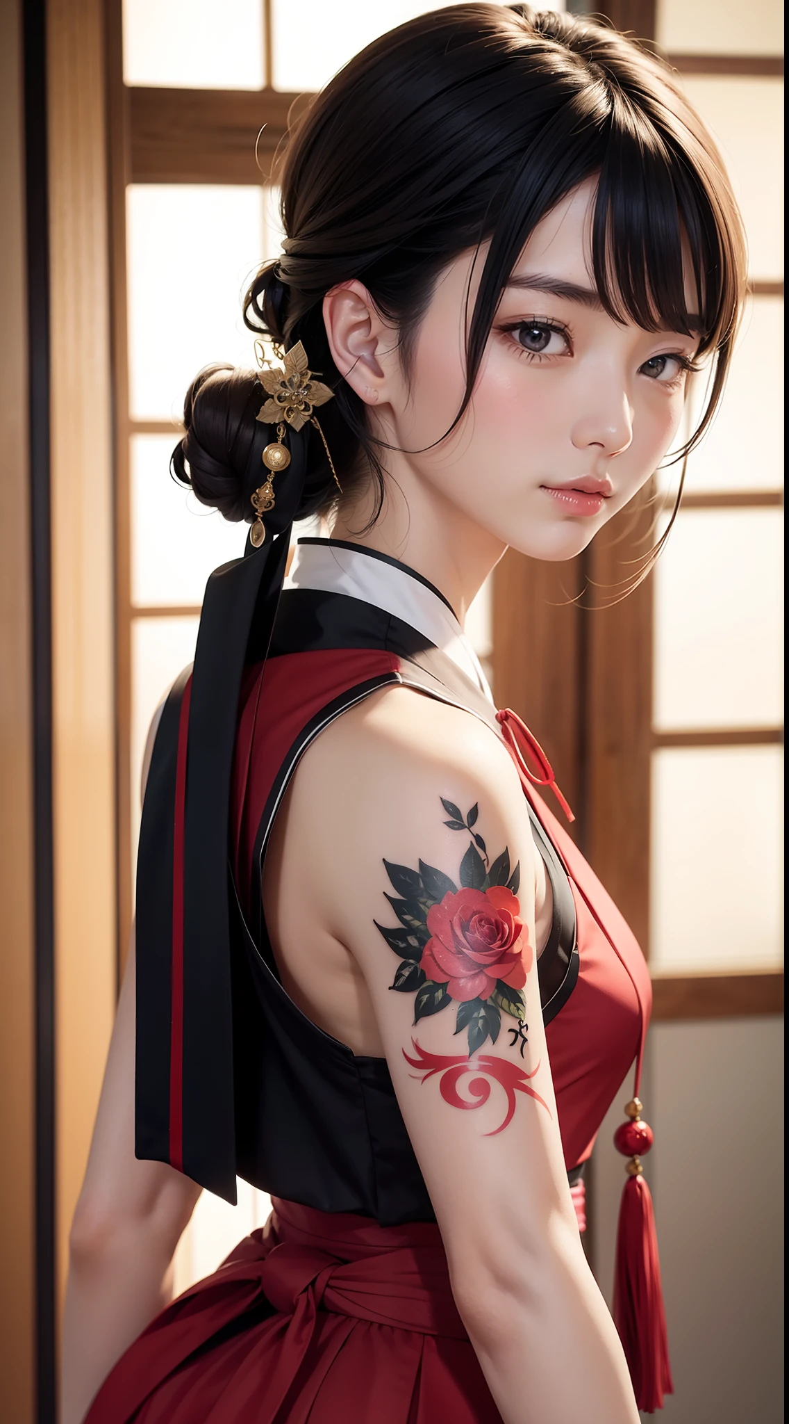 taisho roman、retro、Shoulder to shoulder、tattoo