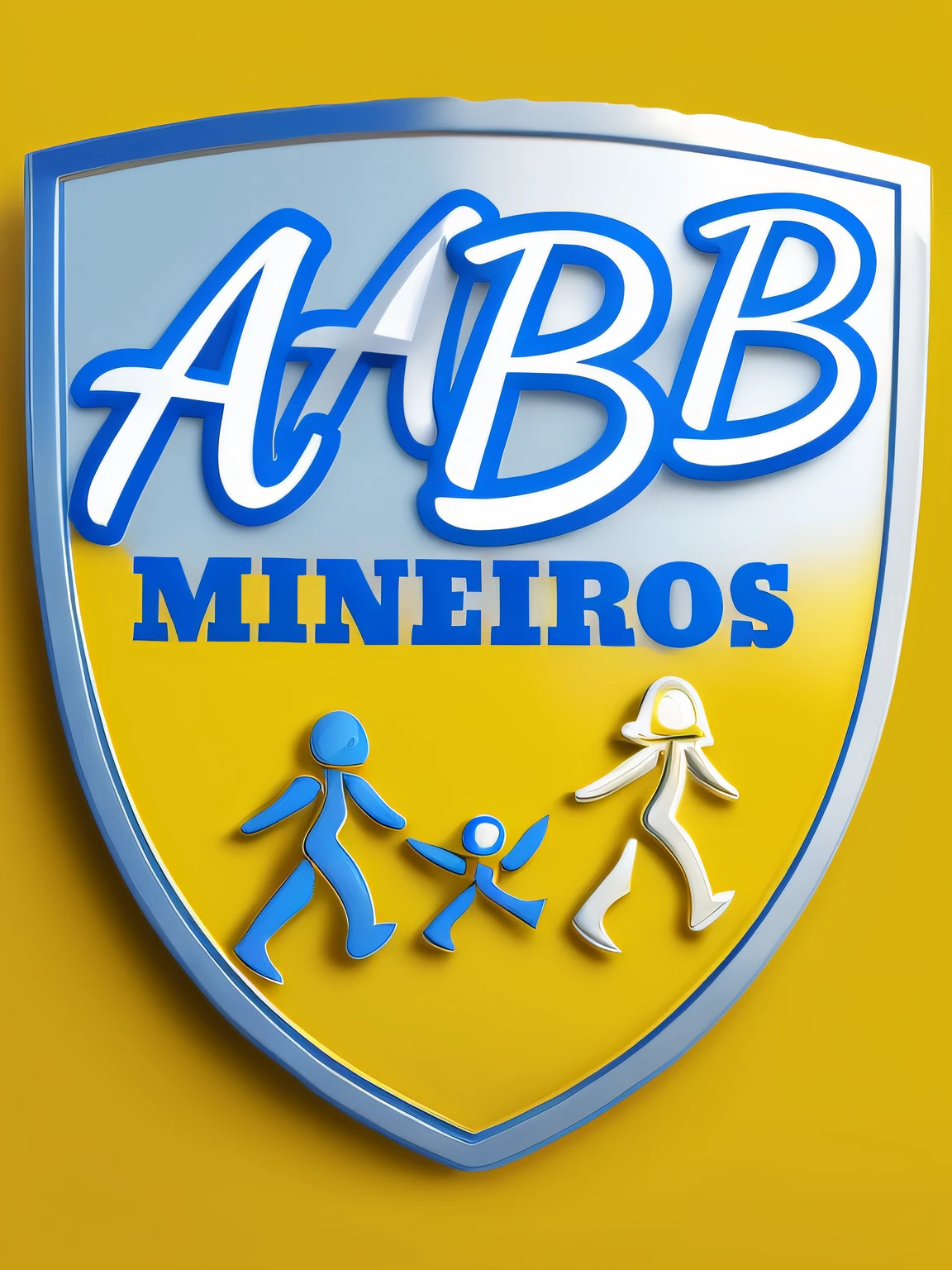 a blue shield with a yellow and blue logo and a yellow and blue logotype, Logo, Logo, logo arttype, Logos, by Almada Negreiros, Minas, Ambeint, Directed by: Xavier Blum Pinto, Directed by: Alexander Bogen, Abadias, Archimboldo, Carregado, desfoque menor, Logobusiness type, Logo has", AABB